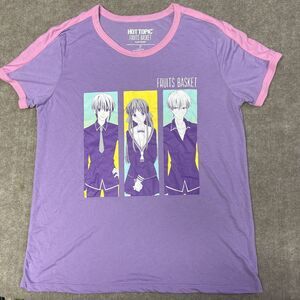Fruits Basket xL Trio Yuki, Tohru & Kyo Short Sleeve T-Shirt Soft Lavender